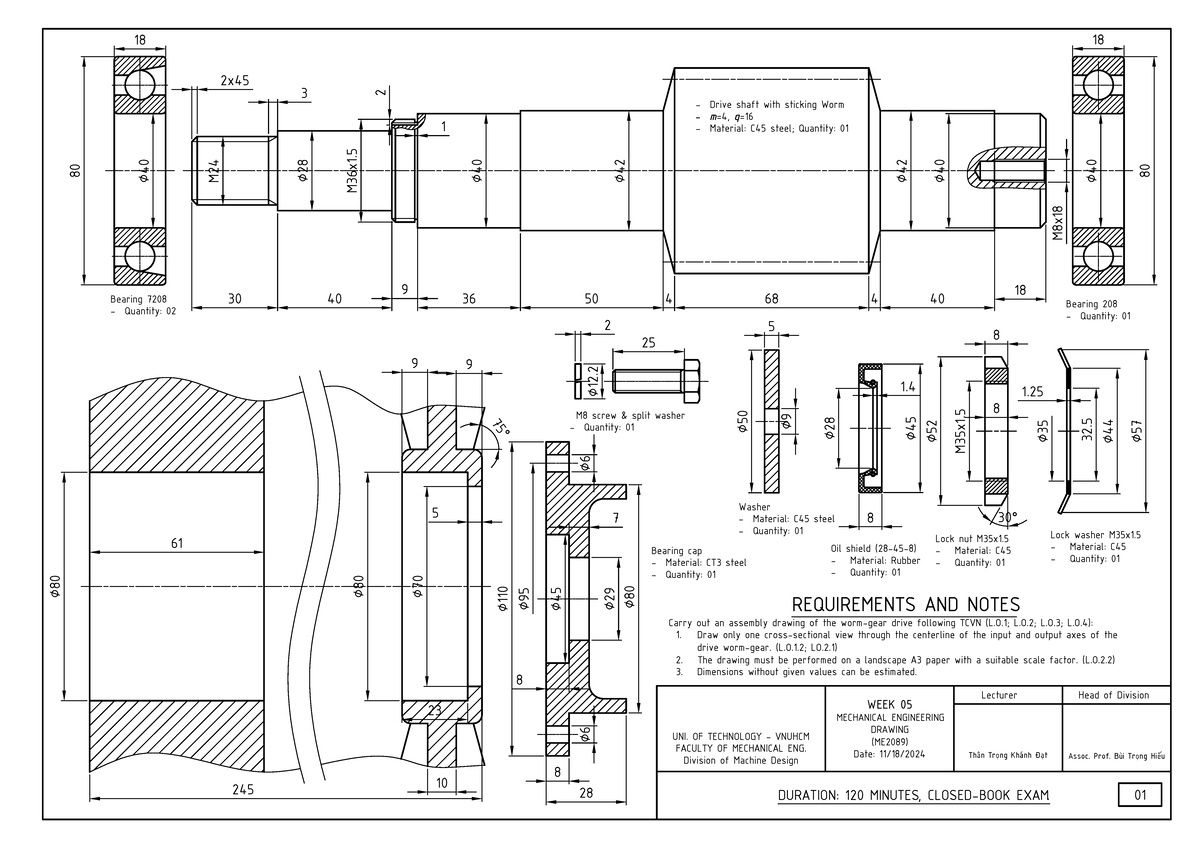 ME2089 Mechanical Engineering Drawing - Week 05 Assembly Instructions ...