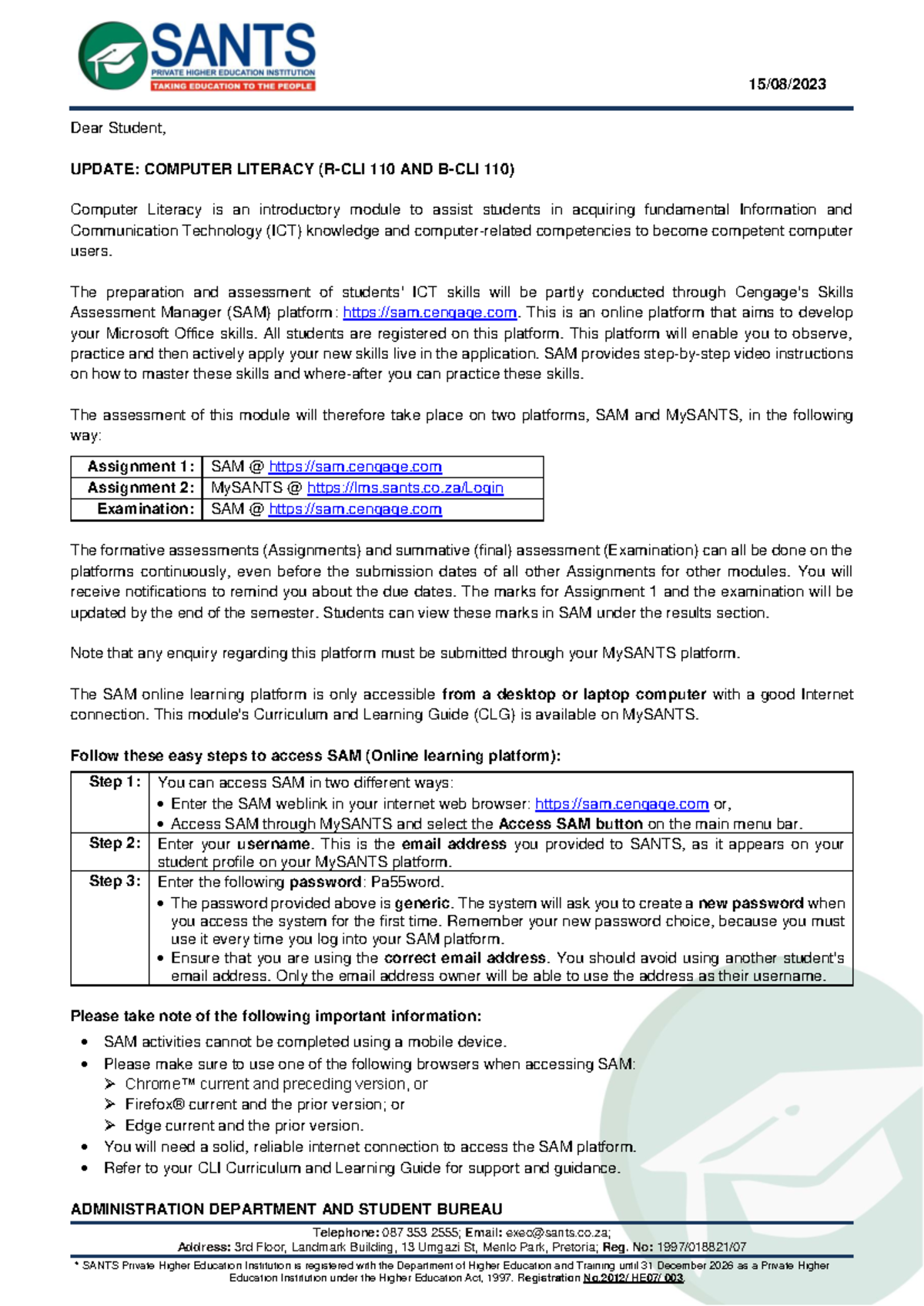 R-CLI 110 & B-CLI 110 Computer Literacy Update Semester 2 2023 - Studocu