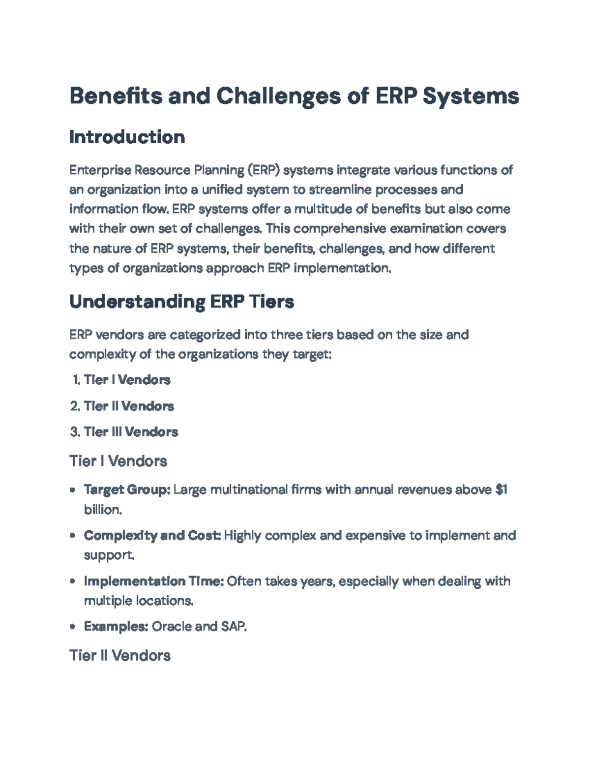 Benefits and Challenges of ERP Systems: An In-Depth Analysis - Benefits ...