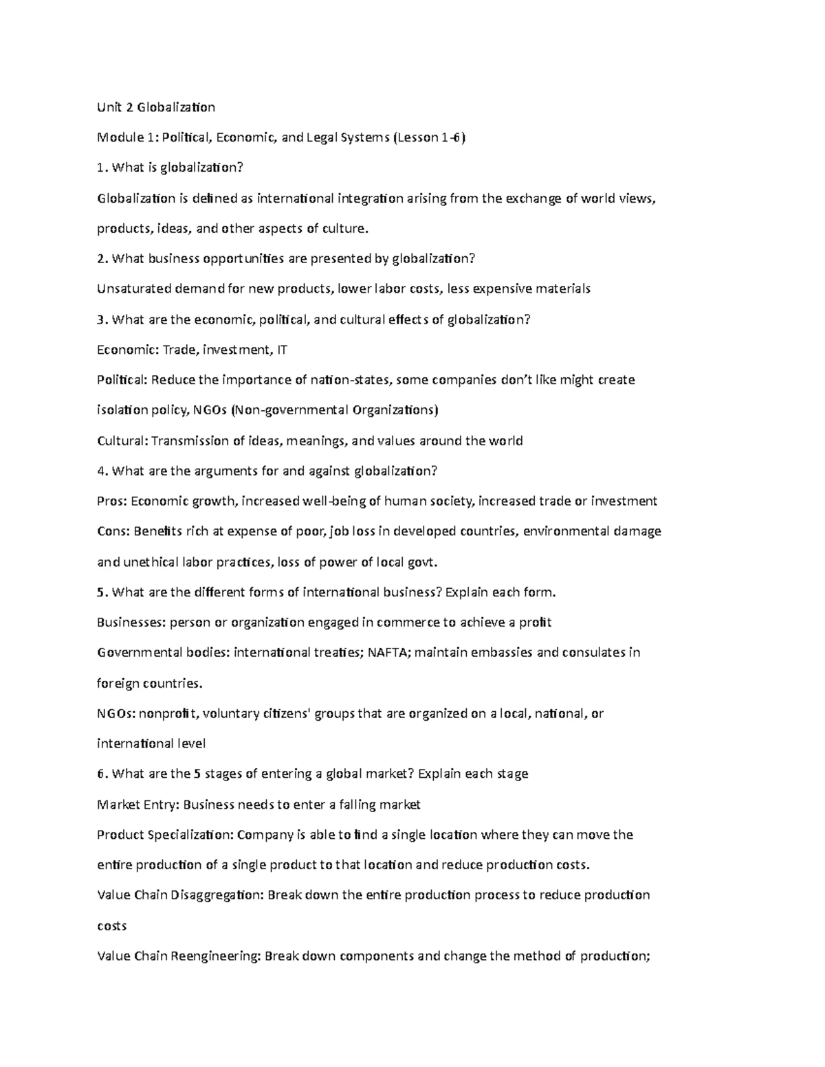 D080 V3-FVC1 V4 Study Guide - Managing in a Global Business Environment ...