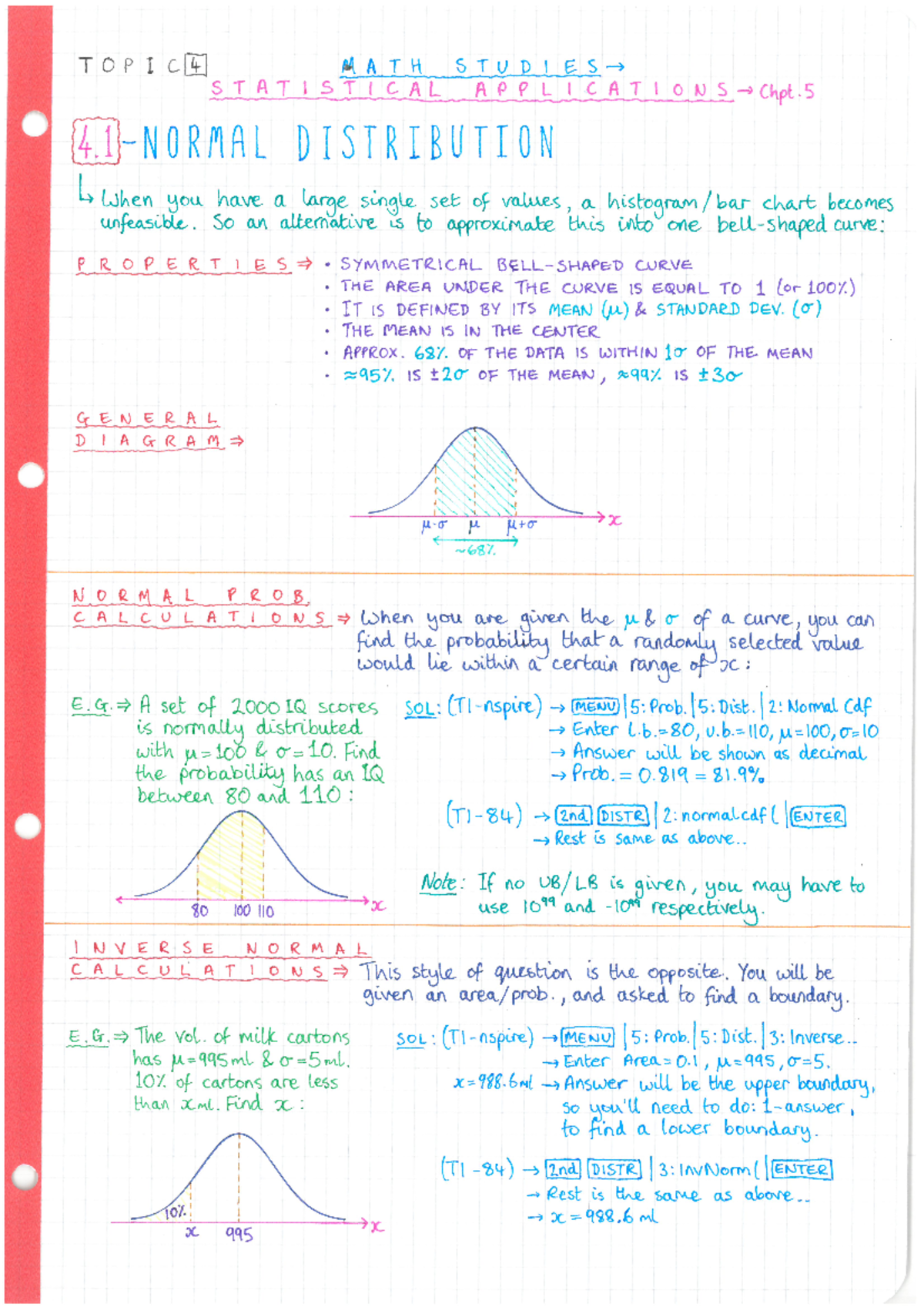 4.1-4.3 Mathematics - Tor l MATH STUDIES STATISTICAL APPLICATIONS Chpt ...