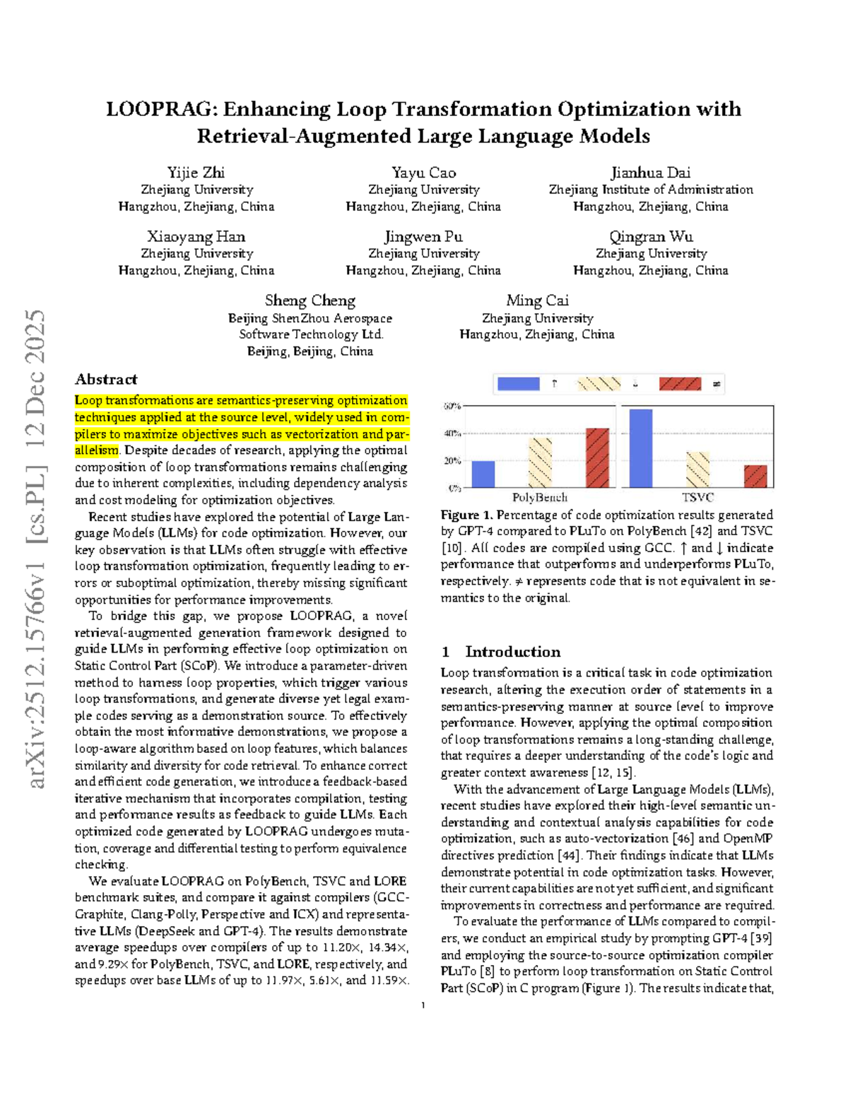 LOOPRAG: Loop Transformation Optimization Framework for C Language ...