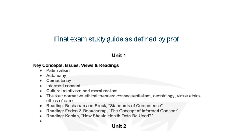 PHIL 235 Final Exam Study Guide: Key Concepts & Answers - Studocu