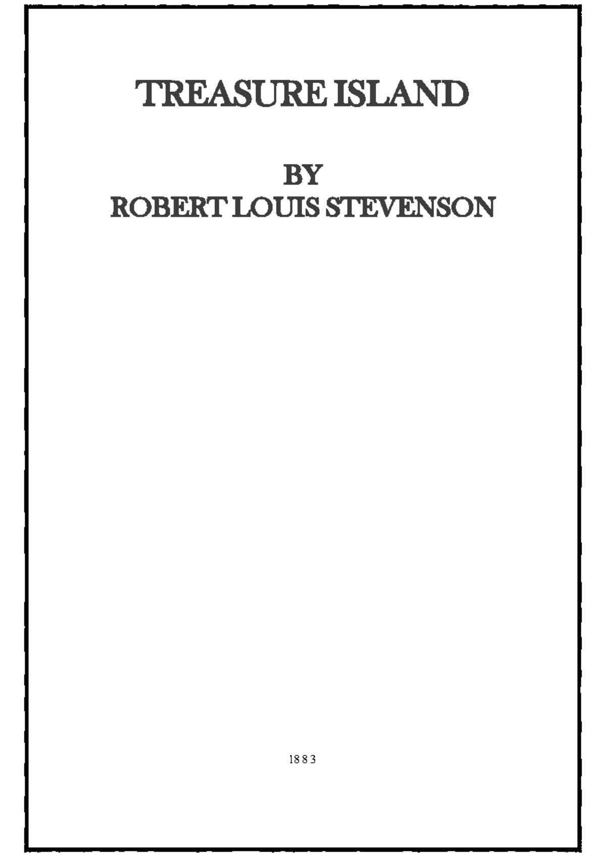 Treasure Island (ENG 101) - Chapter Summaries and Analysis - Studocu
