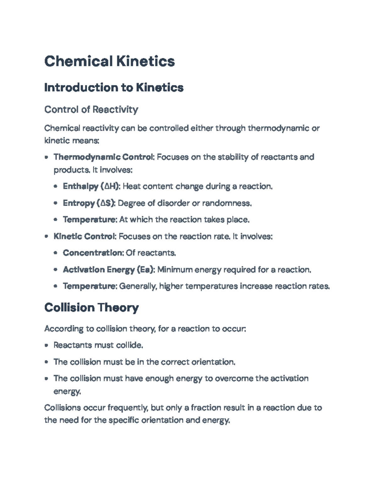 Chemical Kinetics (CHEM101) Overview: Key Concepts & Reaction Rates ...