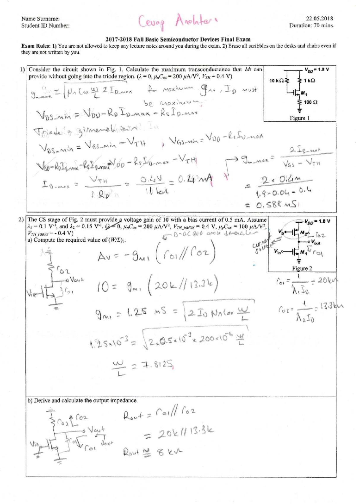 Basic Semiconductor Devices (Fin 22) Final Exam Notes - Studocu