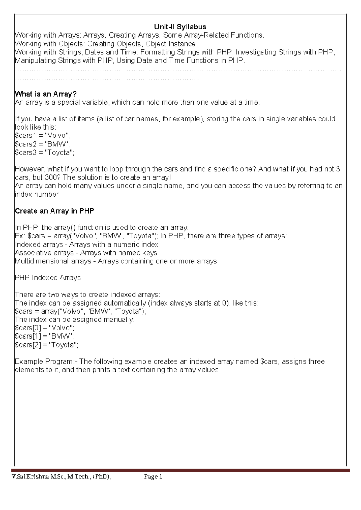 PHP and MySQL II: Working with Arrays, Objects, Strings, and Functions ...