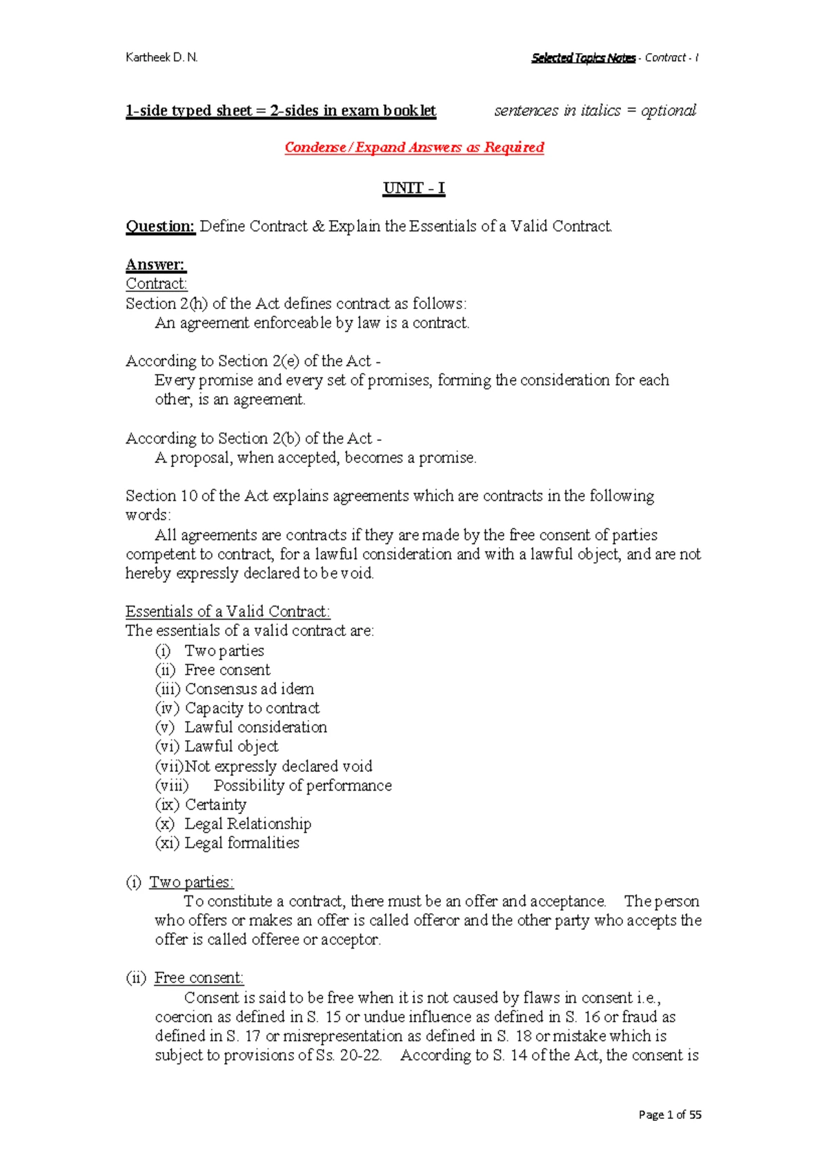 The Indian Contract Act 1872 CAFC Cseet - B, CS, LLB, PGDIPR Indian ...