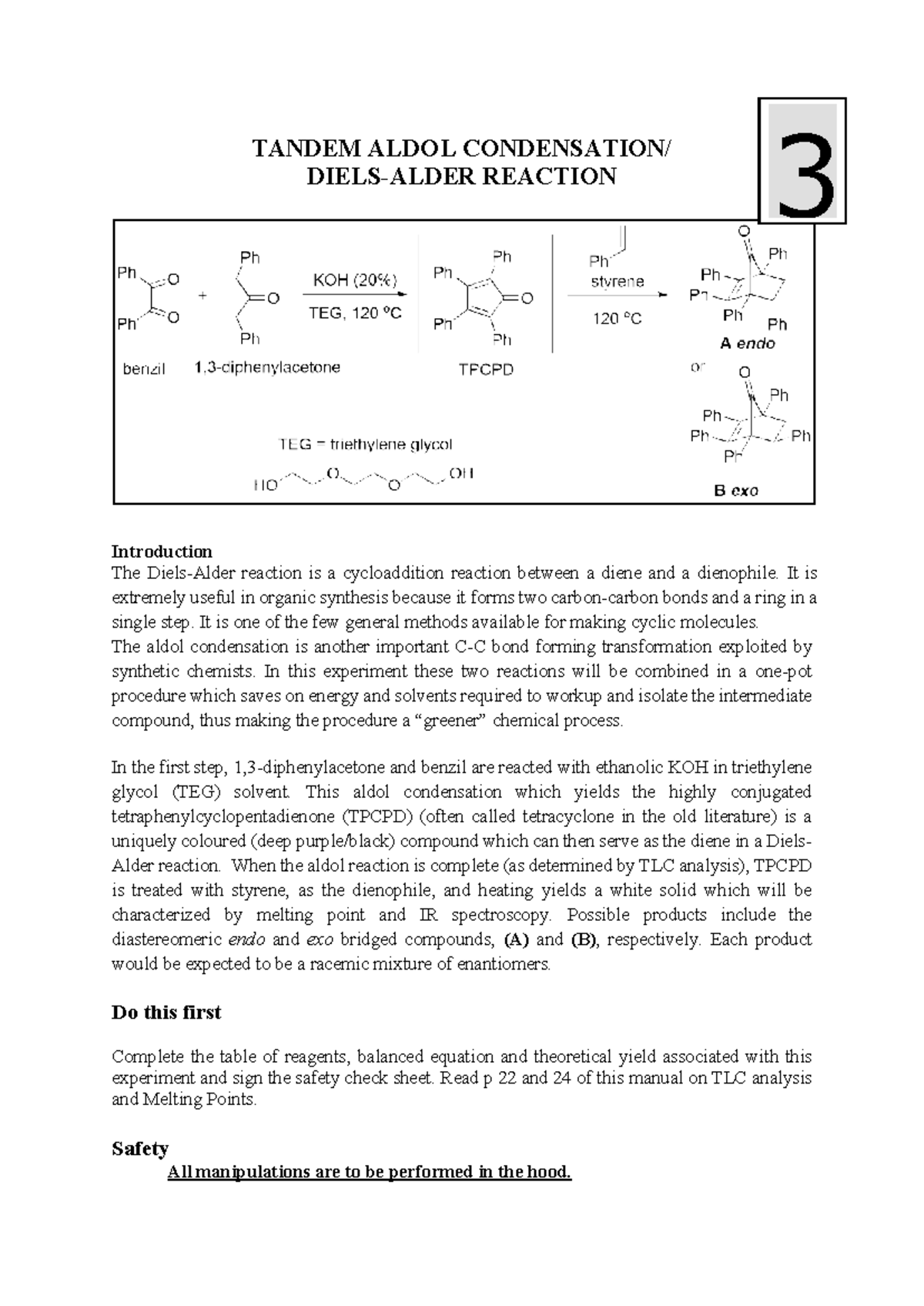 Chem 253 Lab Experiment 3: Tandem Aldol Reaction Analysis - Studocu