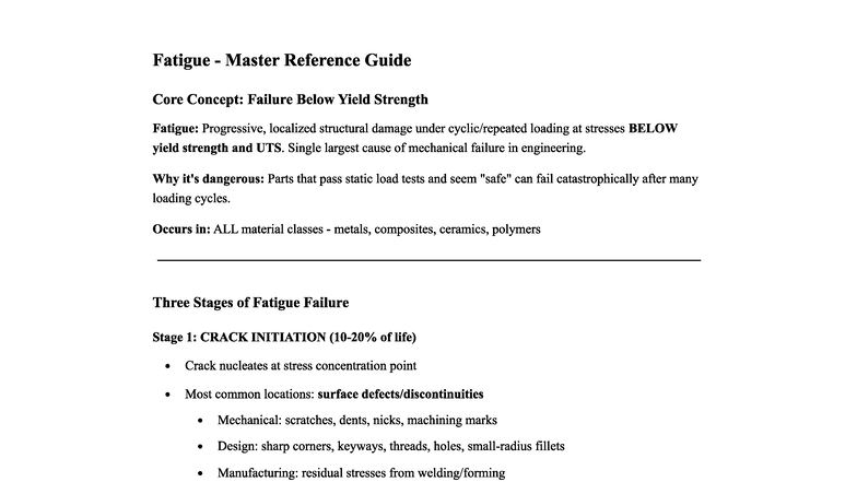 Fatigue Master Reference Guide: Core Concepts and Failure Mechanisms ...