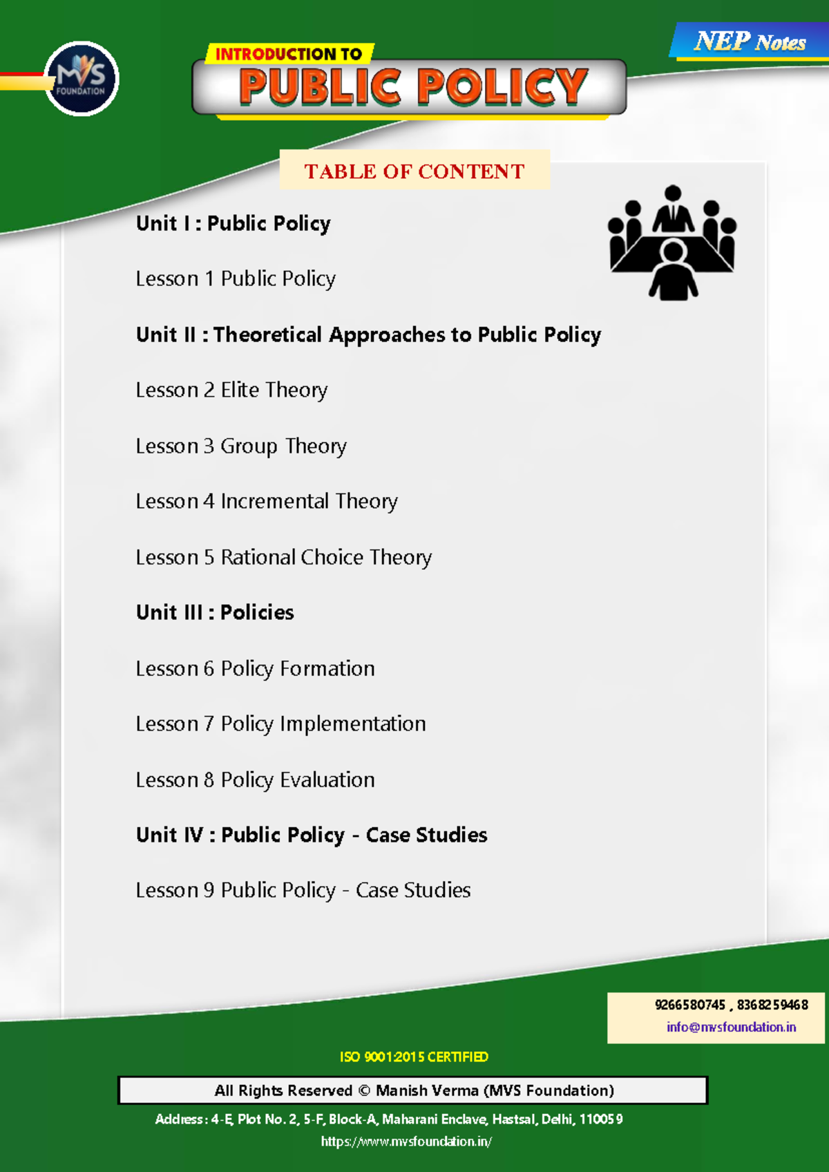 Introduction to Public Policy: SEM 6th Comprehensive Notes - Studocu