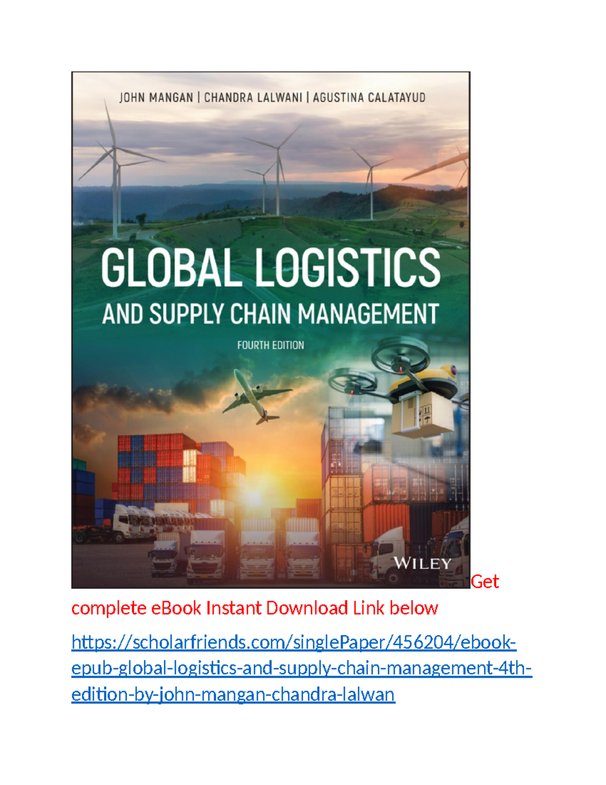 (EPUB) Summary of Global Logistics and Supply Chain Mgmt 4th Ed - Studocu