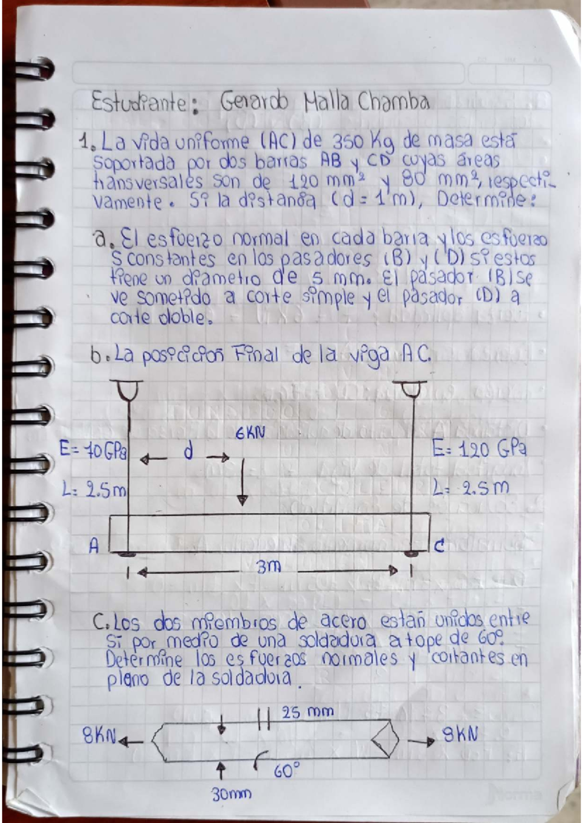 Resistencia de Materiales: Análisis de Esfuerzos y Deformaciones (AC) - Document Preview