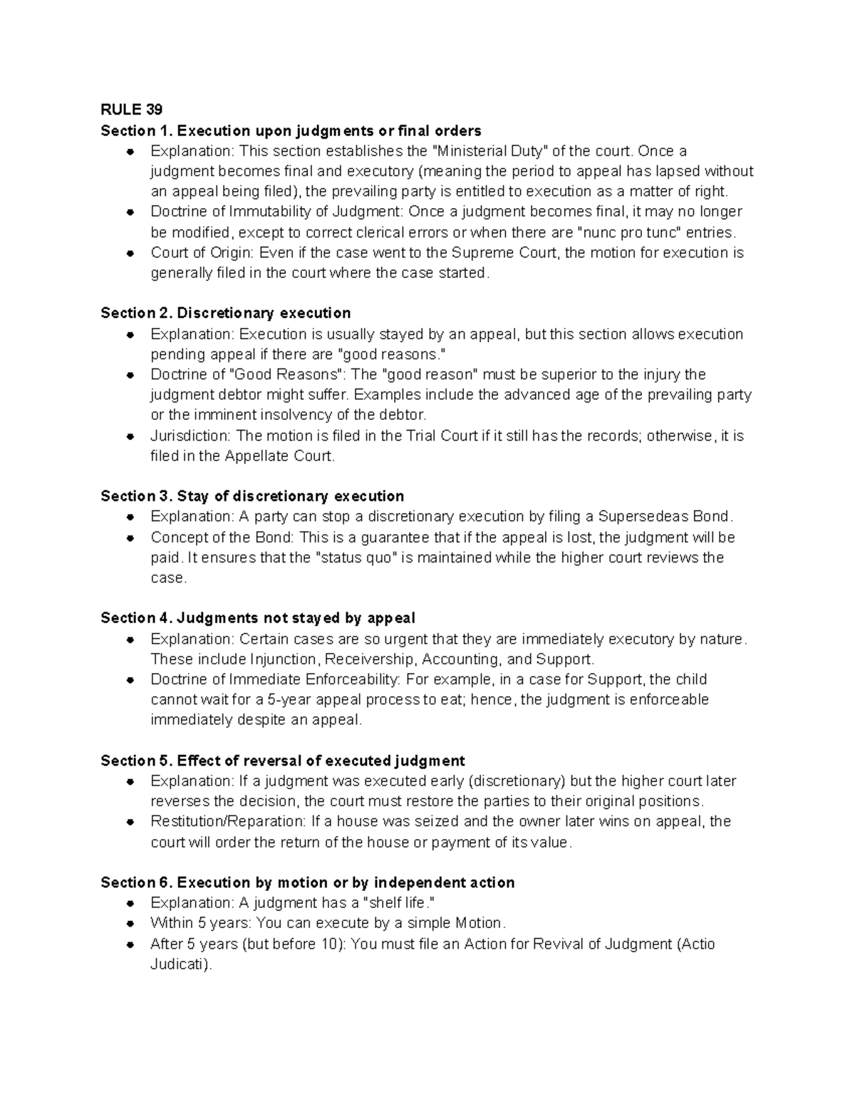 RULE 39-55: Execution and Appeal Procedures in Civil Cases - Studocu