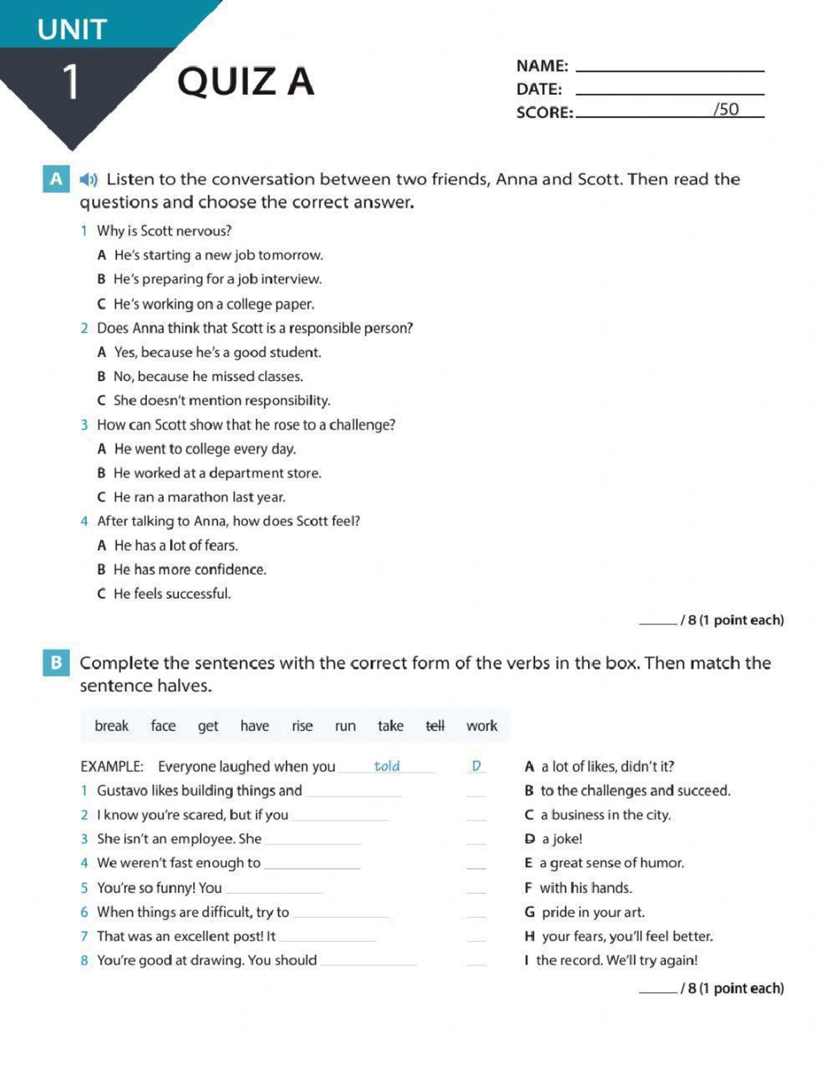 Quiz Unit 1 - Evolve Test Answers and Analysis - Studocu