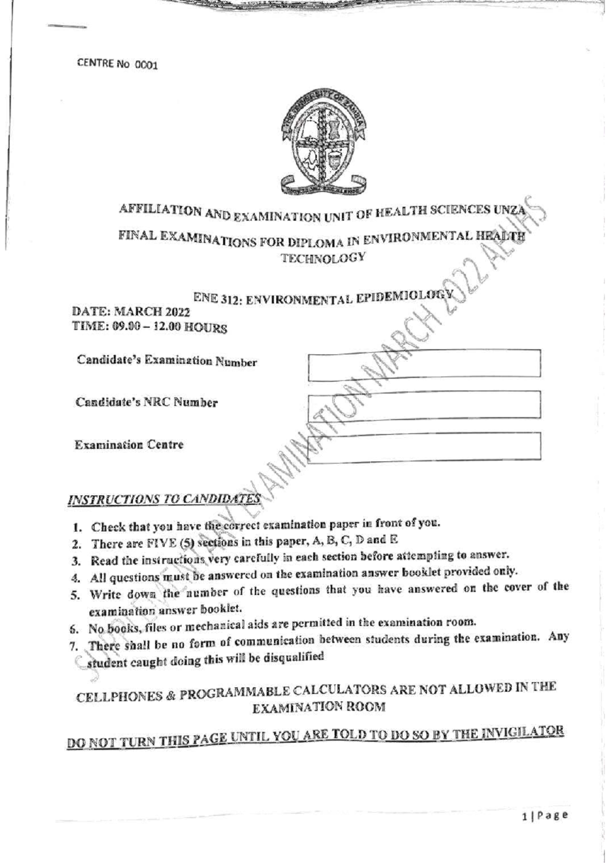 ENE 312: Final Exam Study Guide on Environmental Epidemiology - Studocu