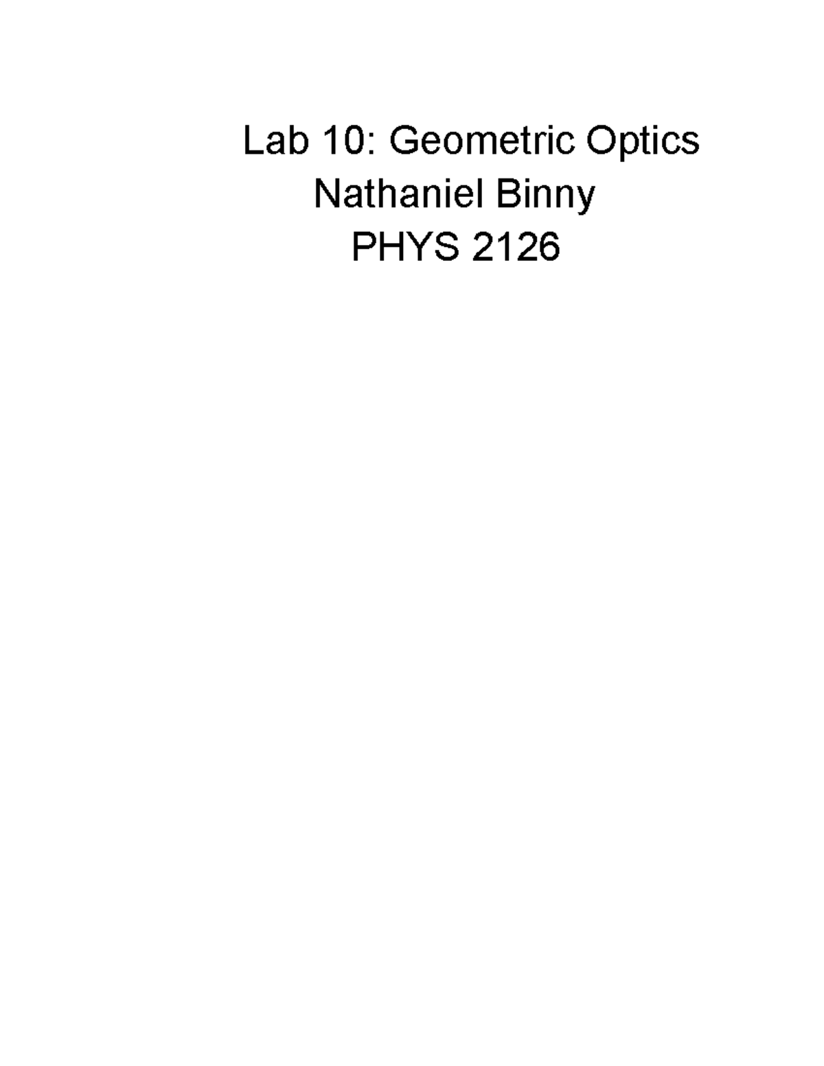 Lab 10: Exploring Laser Refraction and Reflection Techniques - Studocu