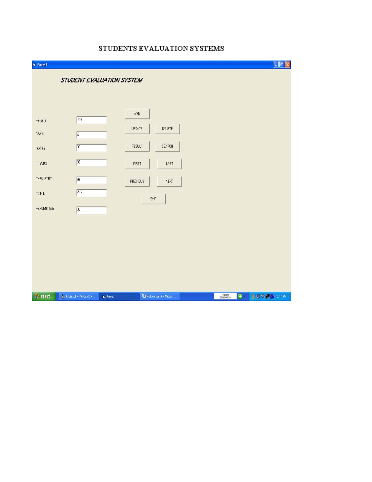 STUDENTS EVALUATION SYSTEM QUIZ FORM & MARKS ANALYSIS (CTLABVB) - Studocu