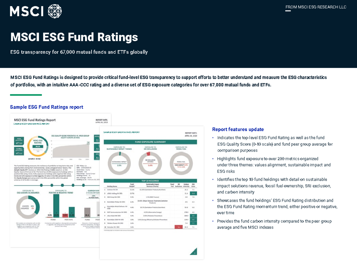 MSCI ESG Fund Ratings Factsheet Final - MSCI ESG Fund Ratings is ...