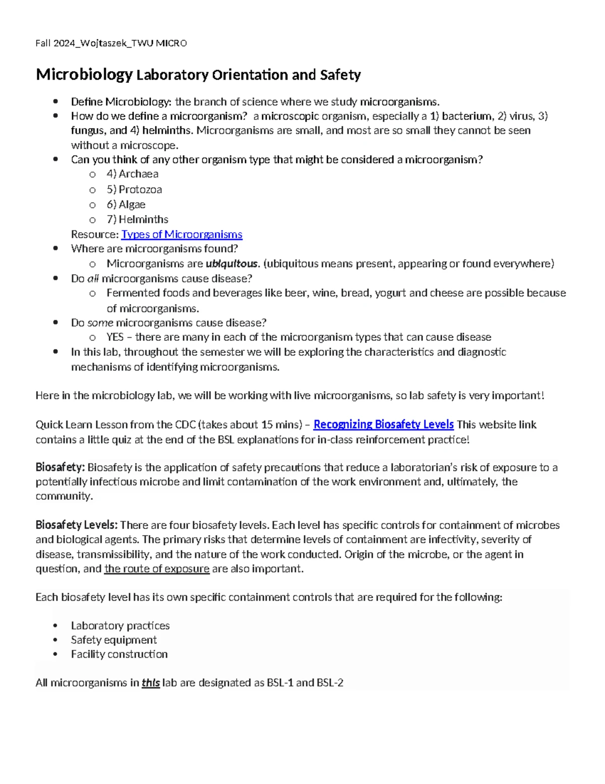 Microbiology Lab Attire Guidelines for Safety and Practicality - Studocu