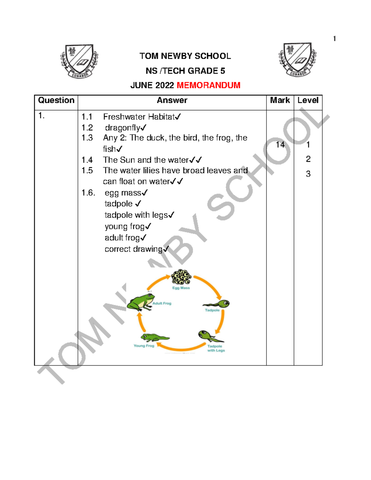 Grade 5 NS Tech Memo - June 2022 Examination Answers - Studocu