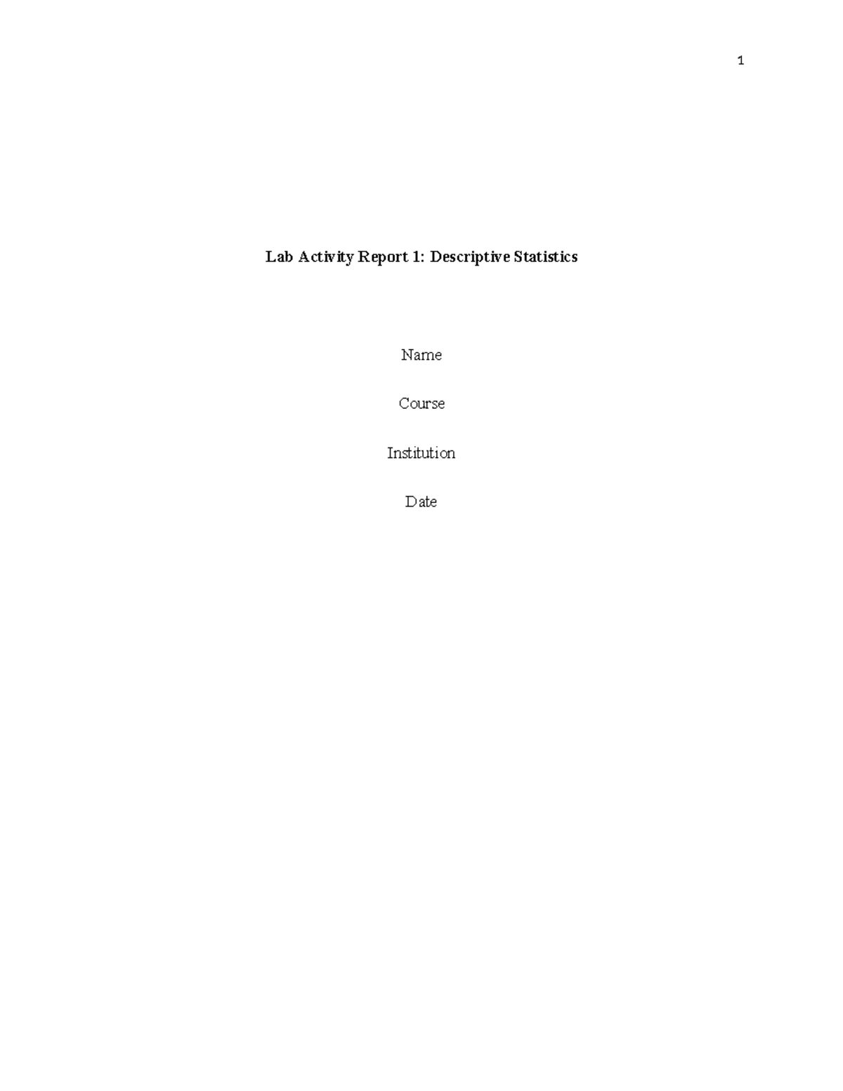 Lab Activity Report 1 - RGFEWDERHTHEFEFWE - Lab Activity Report 1 ...