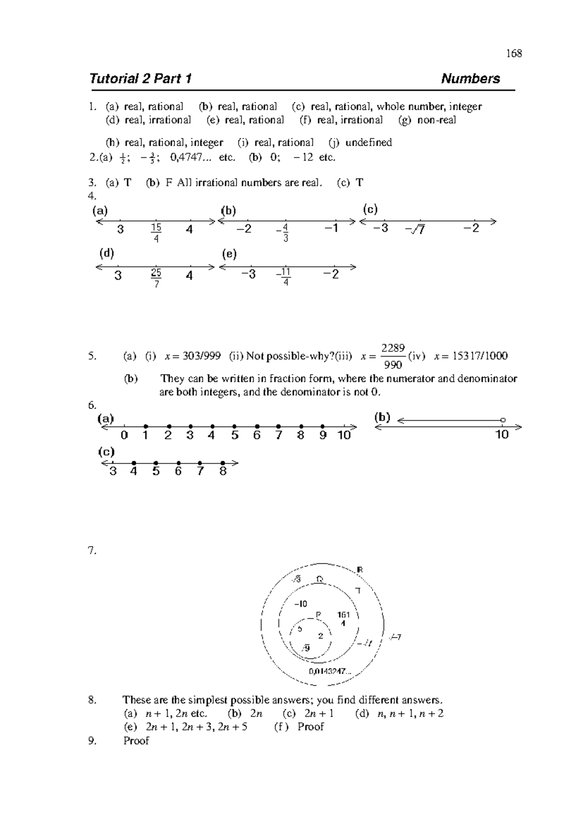 Tutorial Ch2 Numbers Solutions 2018 - 168 Tutorial 2 Part 1 Numbers (a ...