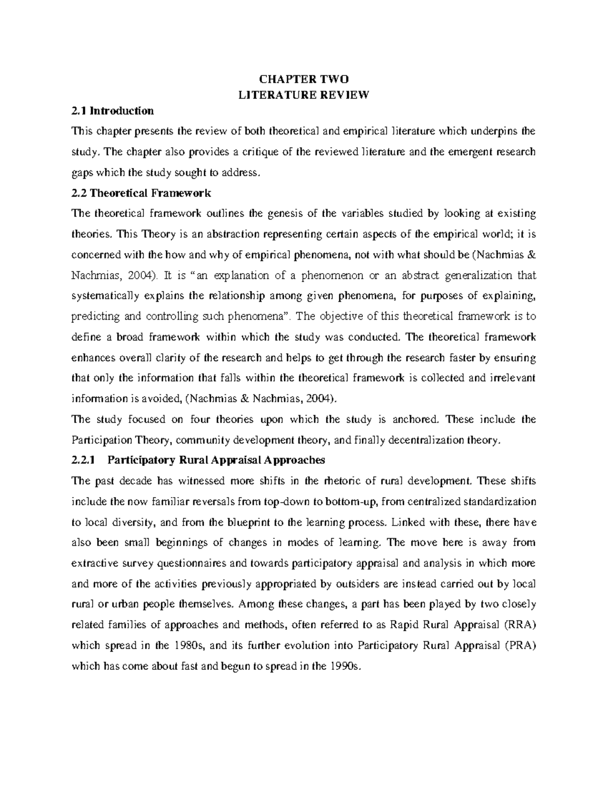 Chapter 2: Comprehensive Literature Review on Theories in Development ...
