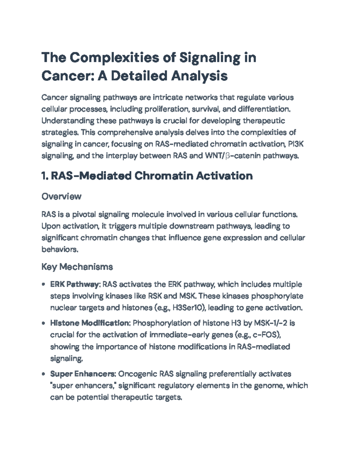 Comprehensive Analysis of Cancer Signaling Pathways: RAS, PI3K, and WNT ...