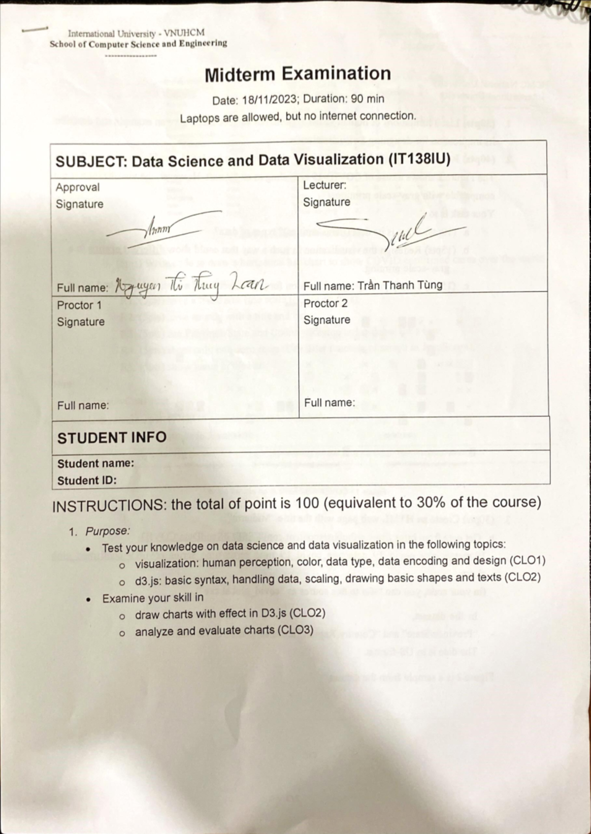 IT1381U Midterm Exam - Data Science and Data Visualization, Nov 2023 ...