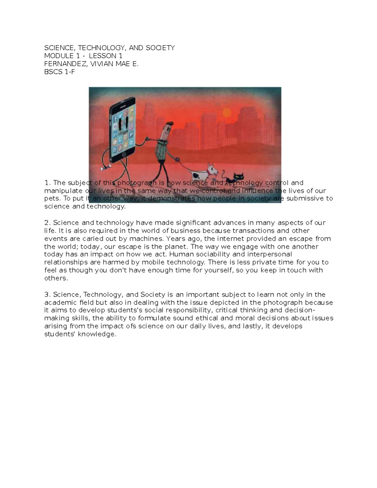 STS Module 1 Lesson 1 - SCIENCE, TECHNOLOGY, AND SOCIETY MODULE 1 ...