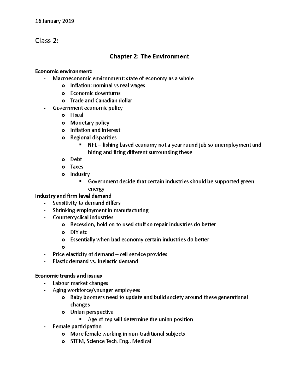 Class 2 - chapter 2/3 - 16 January 2019 Class 2: Chapter 2: The ...