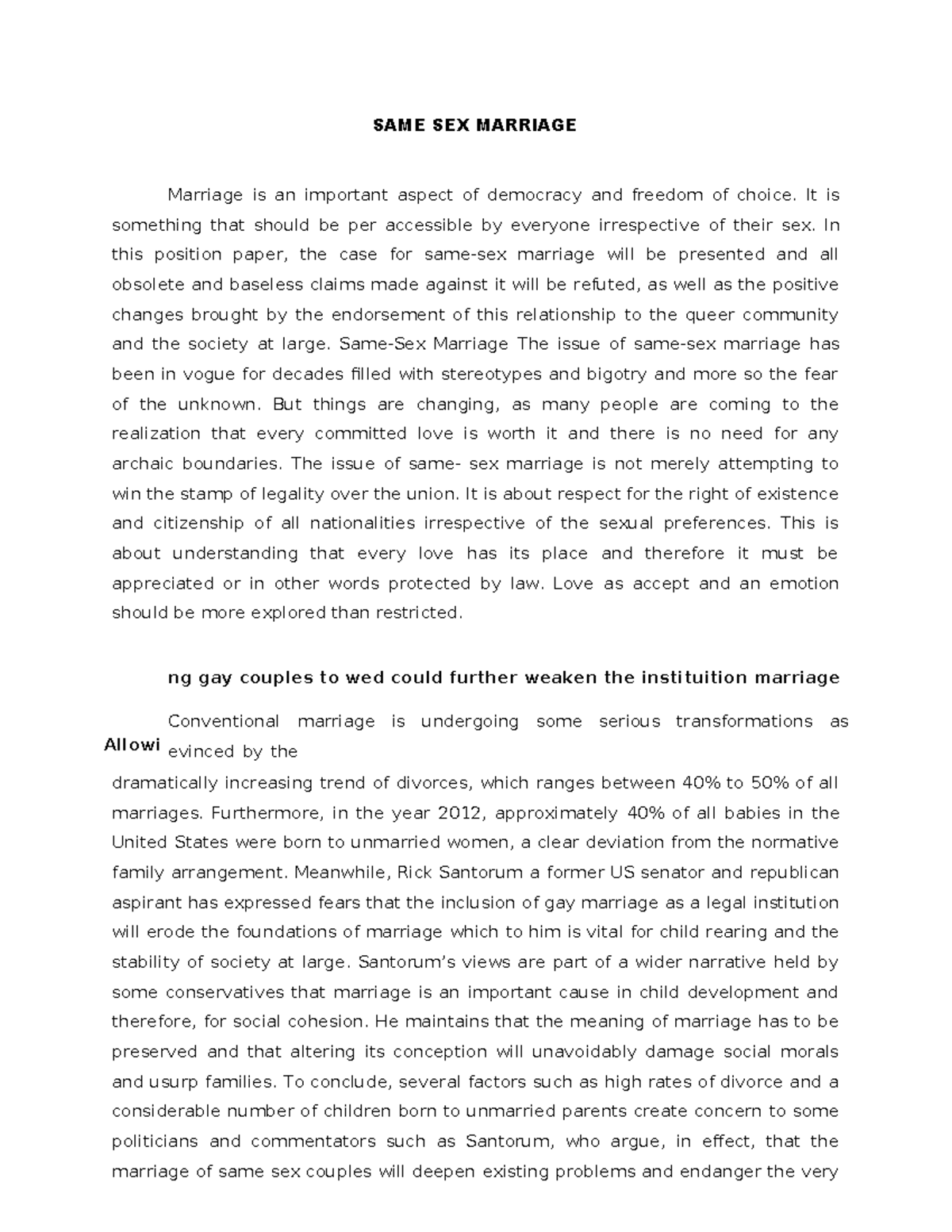 SAME SEX Marriage - SAME SEX MARRIAGE Marriage is an important aspect ...
