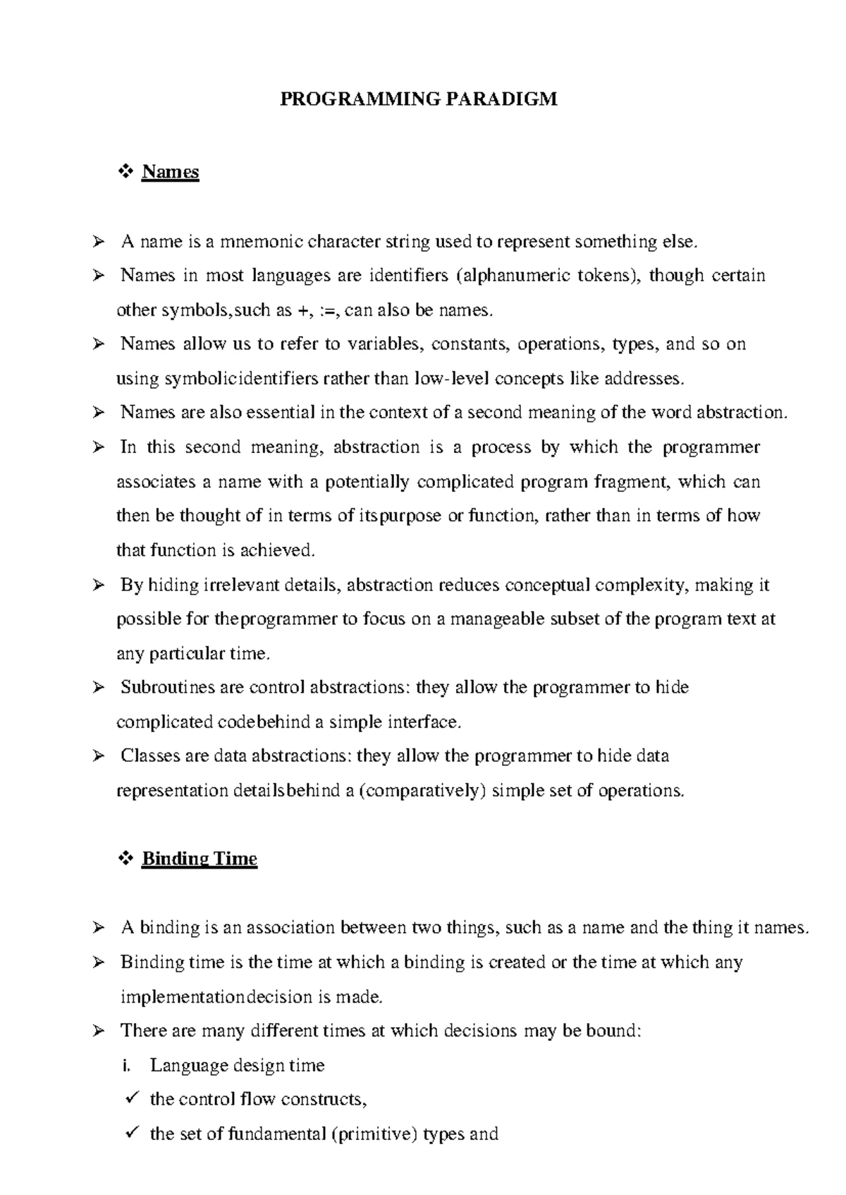 CS403 Programming Paradigms Final Exam Questions, Dec 2018 - Studocu