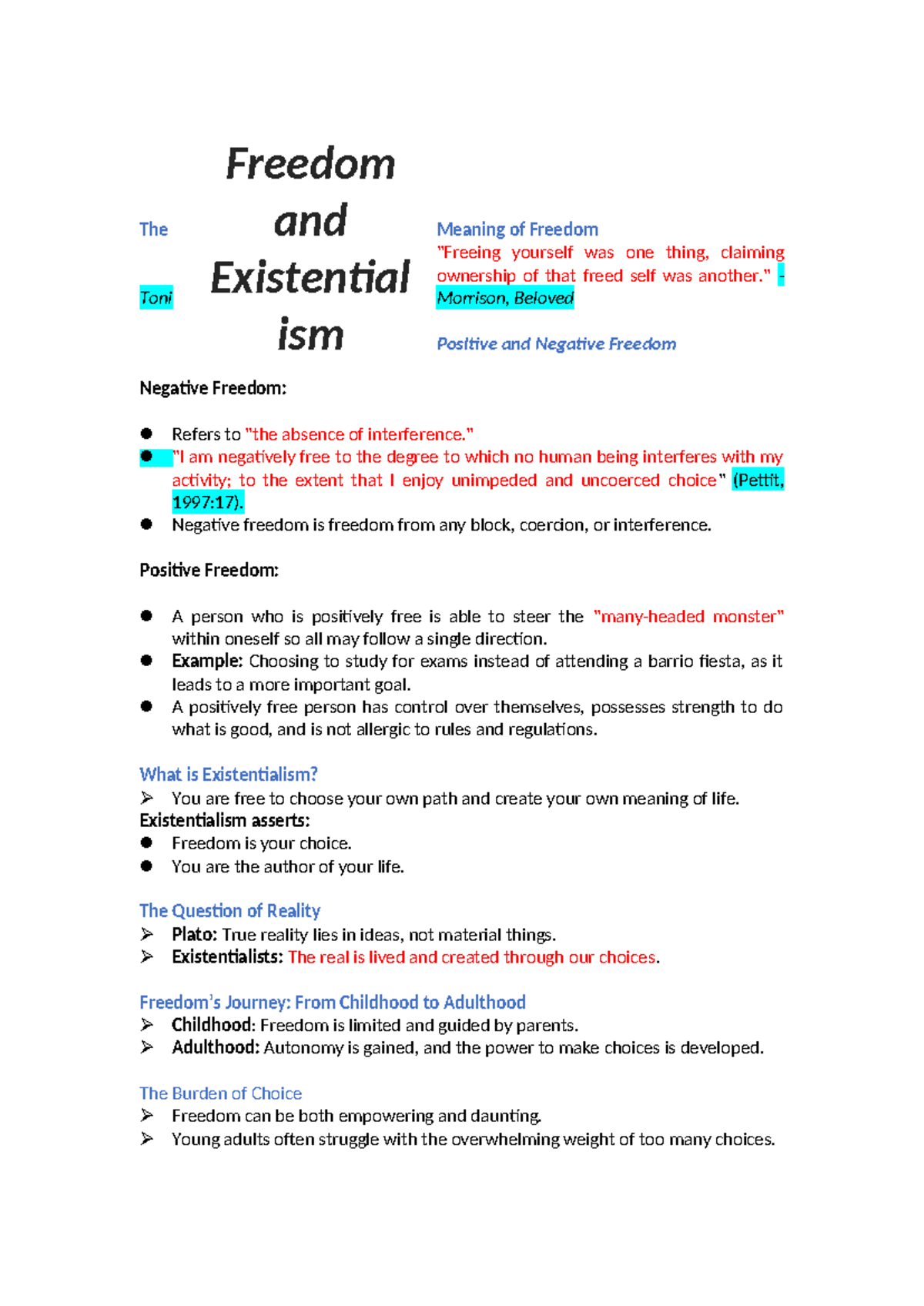 Philosophy in Senior High School: Exploring Freedom and Existentialism ...