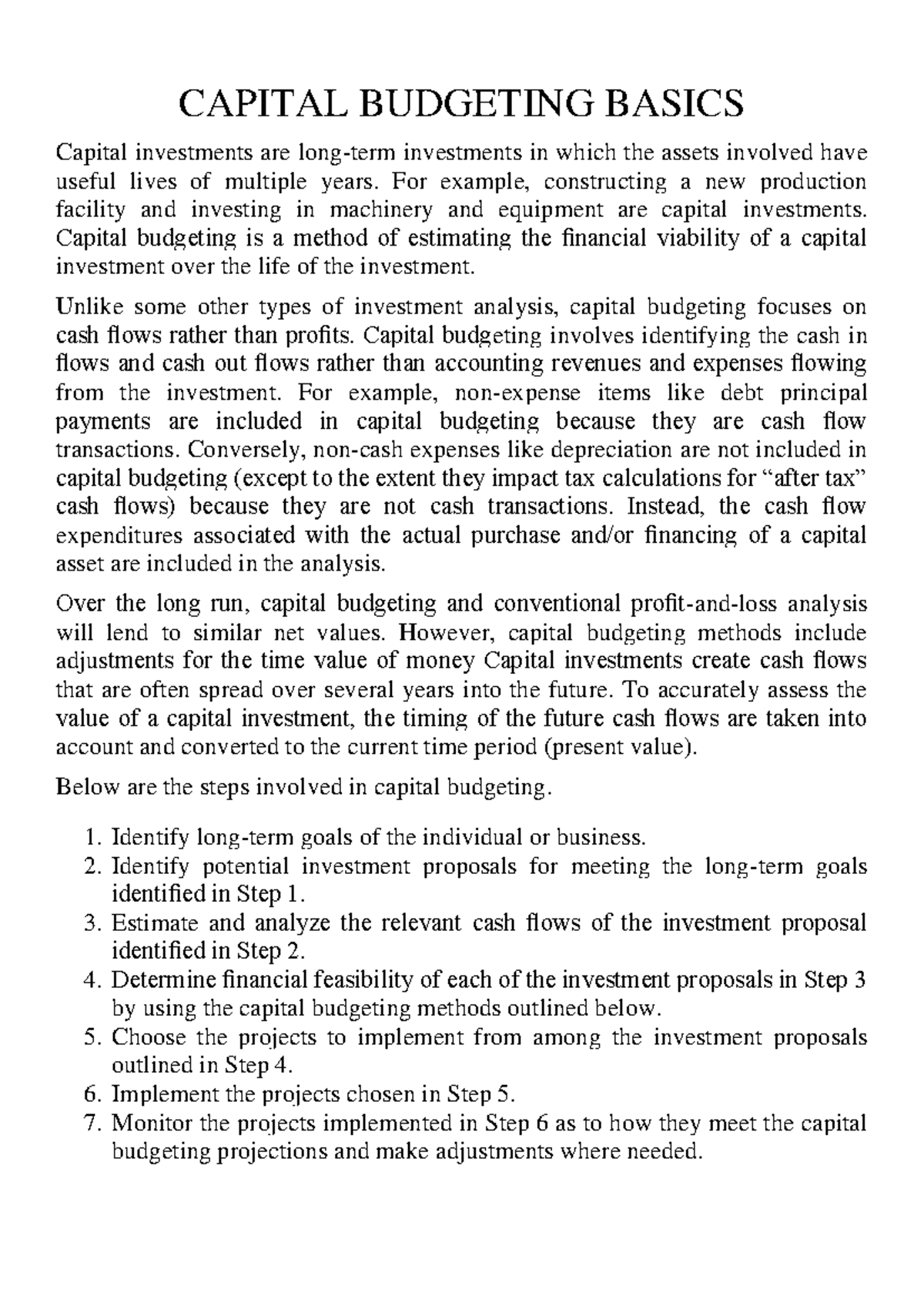 Capital Budgeting and Rationing: A Comprehensive Overview - Studocu