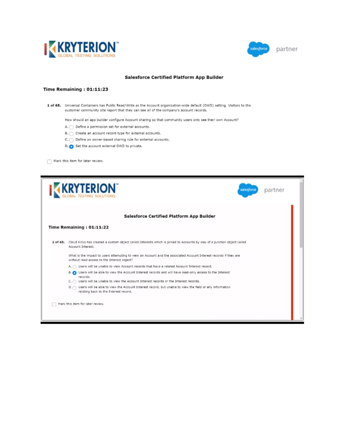 Salesforce Certified Platform App Builder - App Build WI23 Set2 Exam ...
