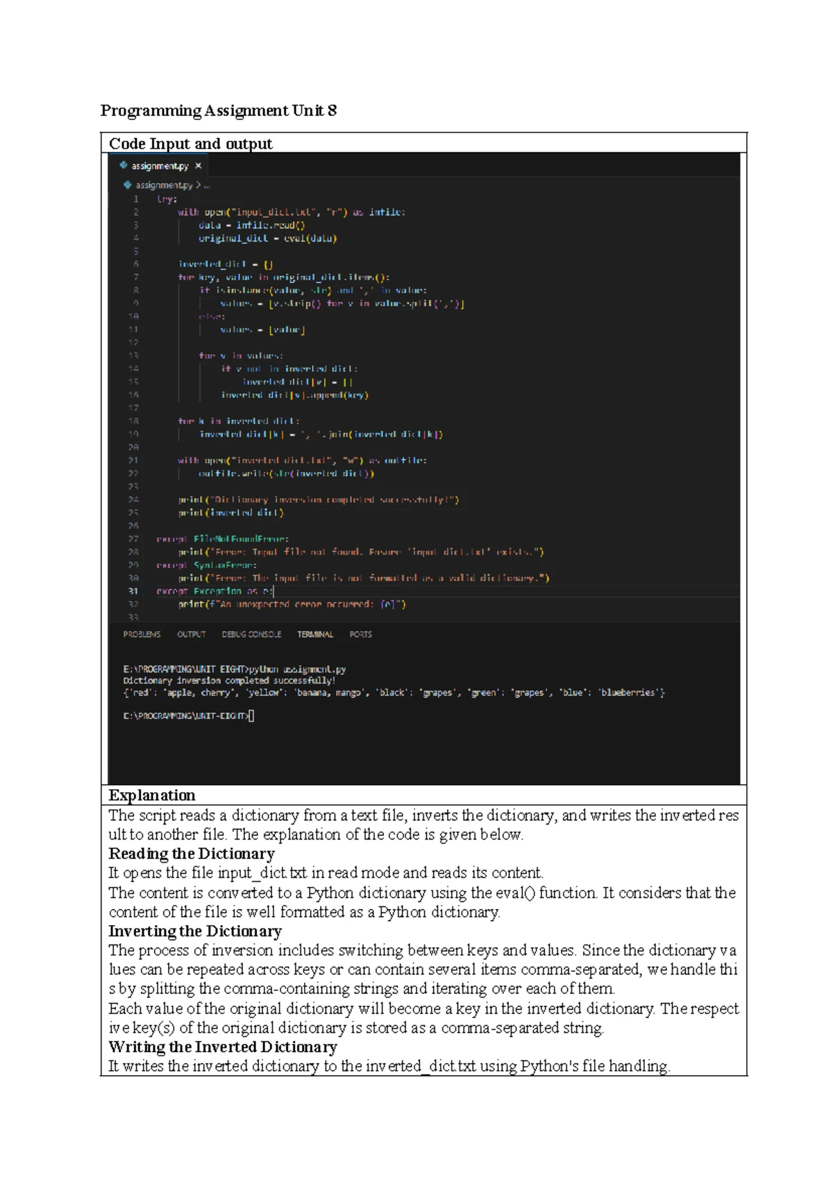 CCS 1203 Intro to Programming Final Exam - Mechanical Engineering Group ...
