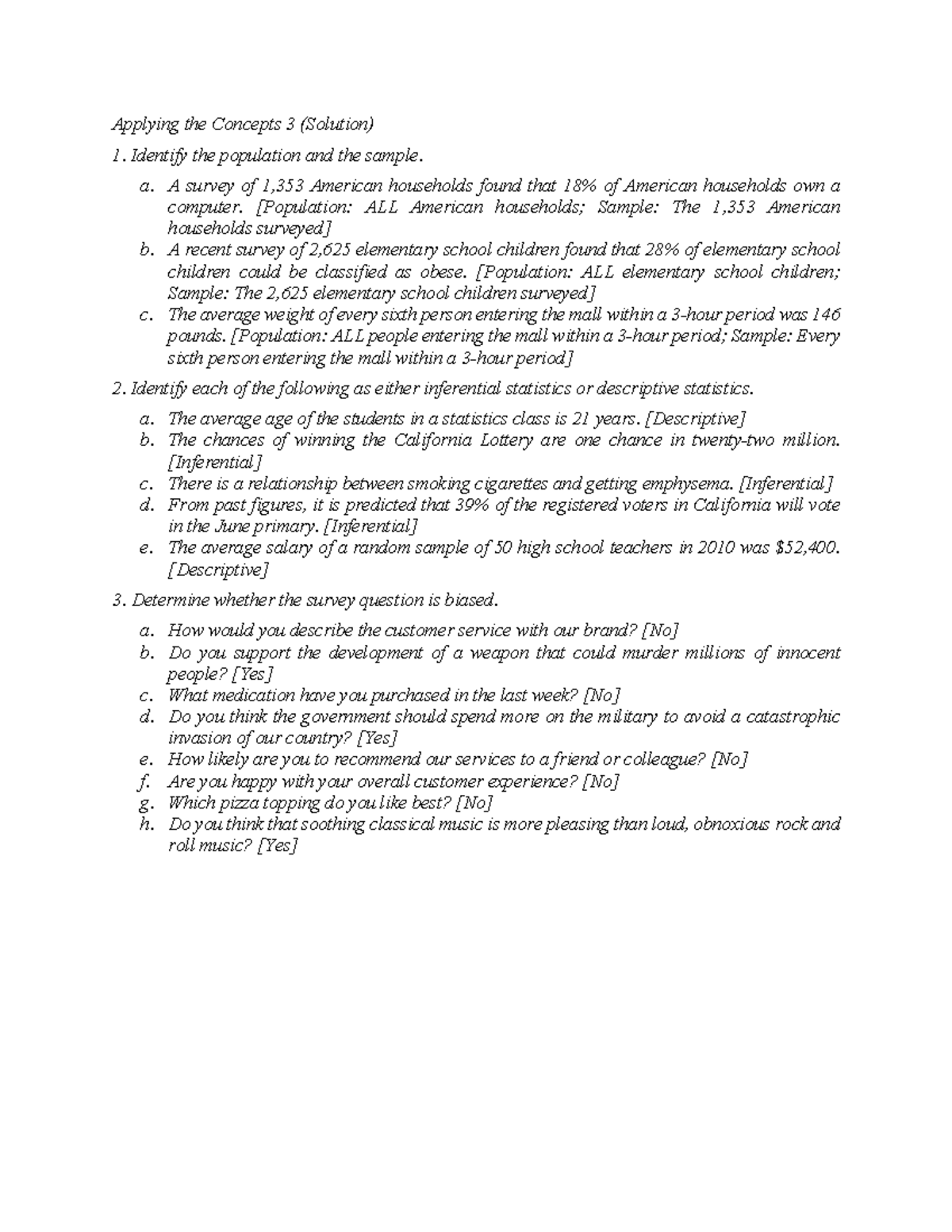 Applying the Concepts 3 (Solution) - Studocu