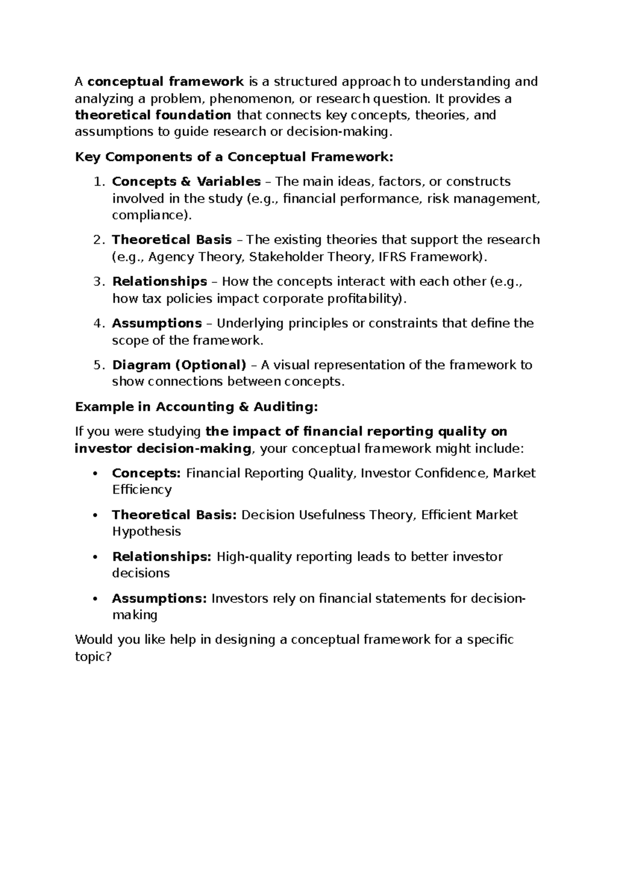 A conceptual framework is a structured approach to understanding and ...