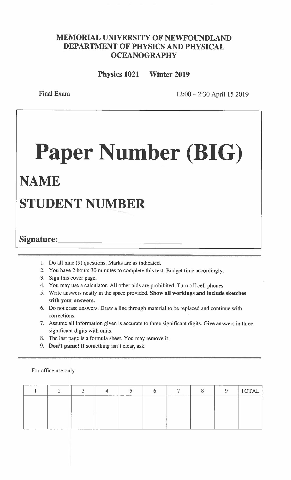 Winter 2019 Final Exam Solutions and Answer Key - Studocu