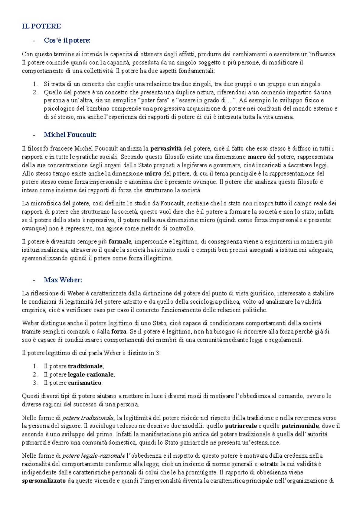 Sociologia e Potere: Analisi del Potere nello Stato Moderno - Studocu