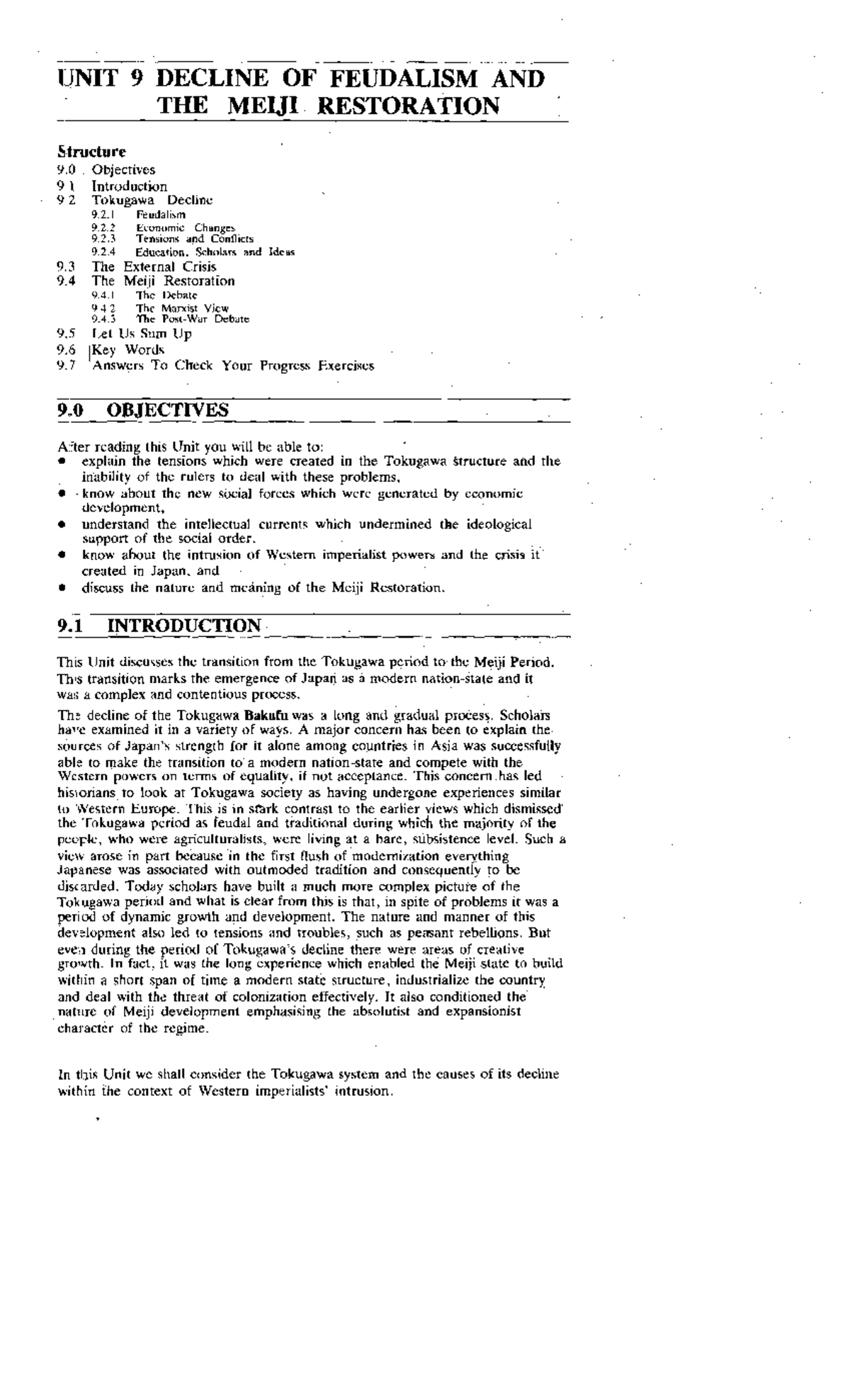 Decline of Tokugawa and Meiji Restoration: Feudalism Insights - IJNIT 9 - Document Preview