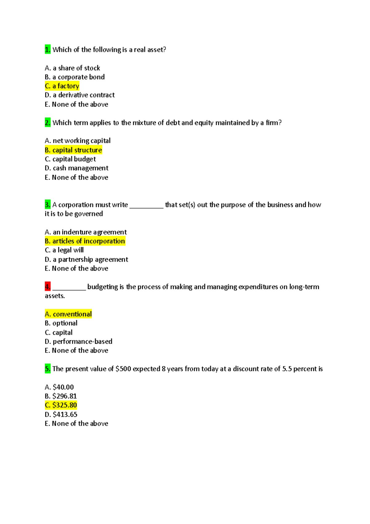Midterm Exam Review 2018: Key Questions & Concepts in Finance - Studocu