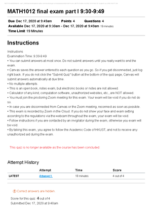 Hkust Canvas Midterm Examination solved - Midterm Examination - 04 /2 0 ...