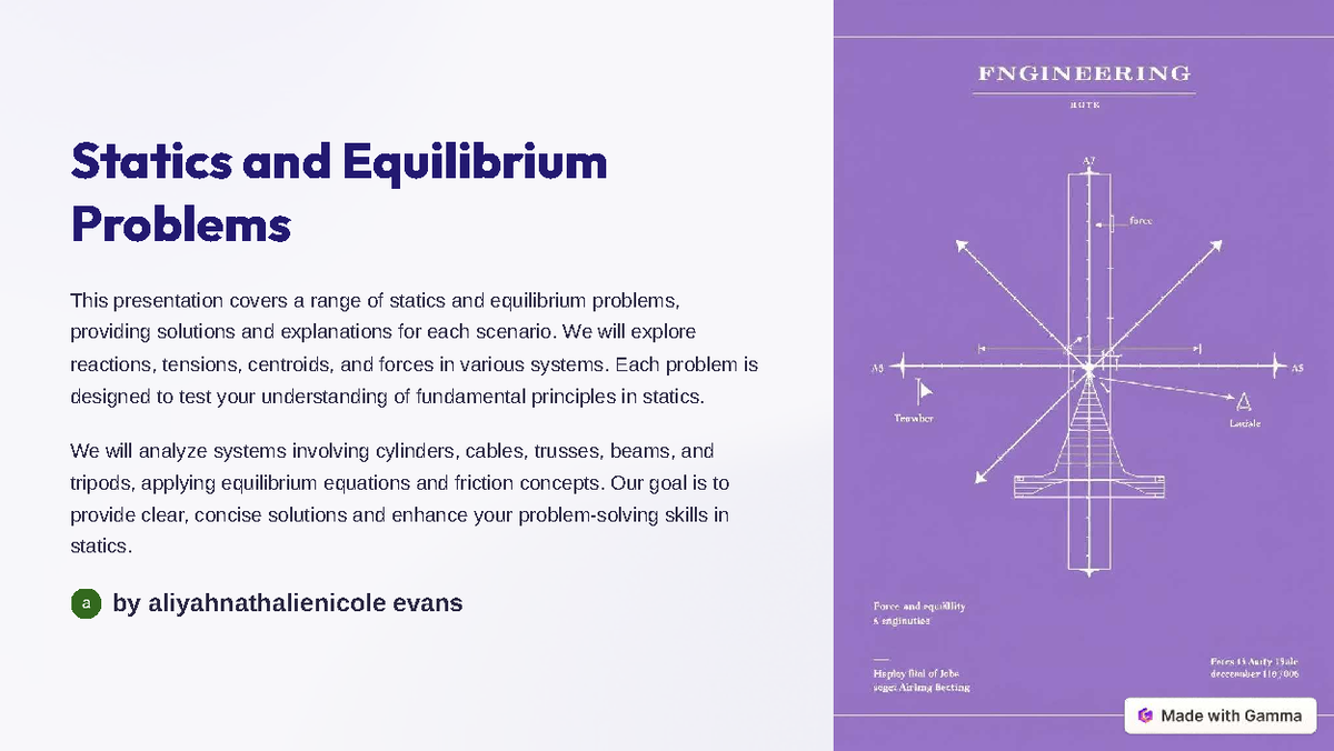 Statics and Equilibrium Problems: Solutions for Structures and Forces ...
