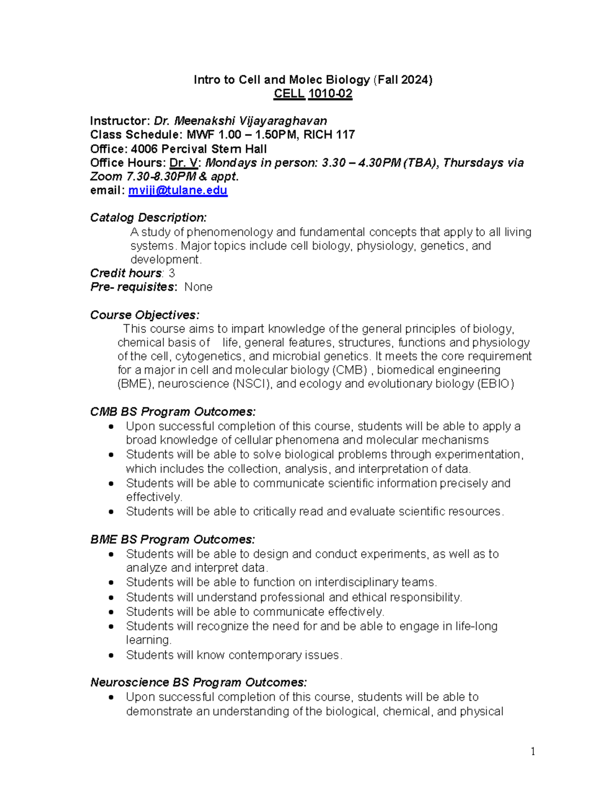 Fall 2024 CELL 1010 - Intro to Cell and Molecular Biology Guide - Studocu
