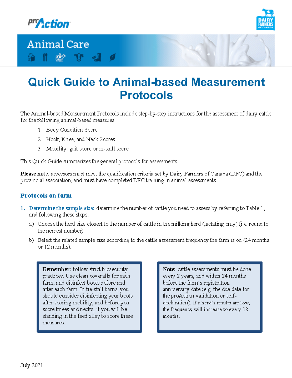 Quick Guide to Animal-based Measures Protocol-Jul1621-EN - 1 1 Quick ...