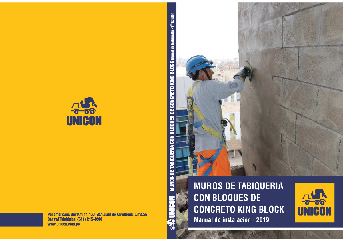 Guía Práctica de Instalación para Muros de Tabiquería - UNICON 2019 - Document Preview