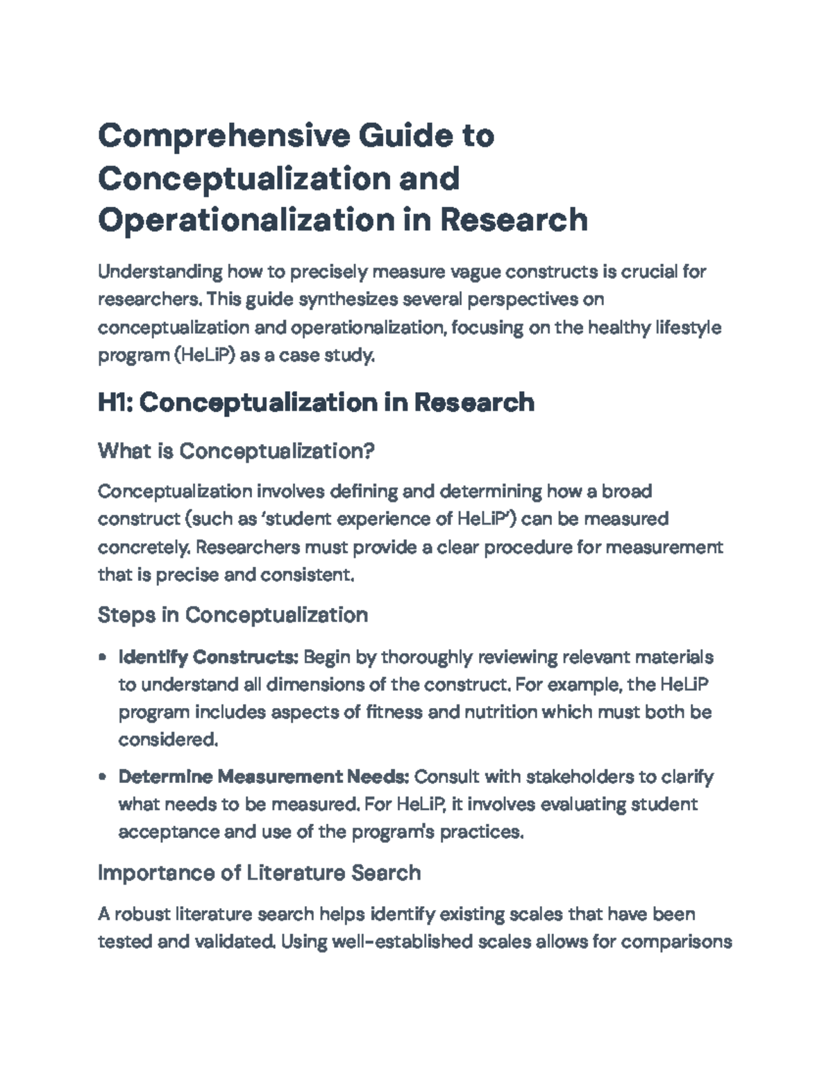 Guide to Conceptualization and Operationalization in Research (HLP101 ...